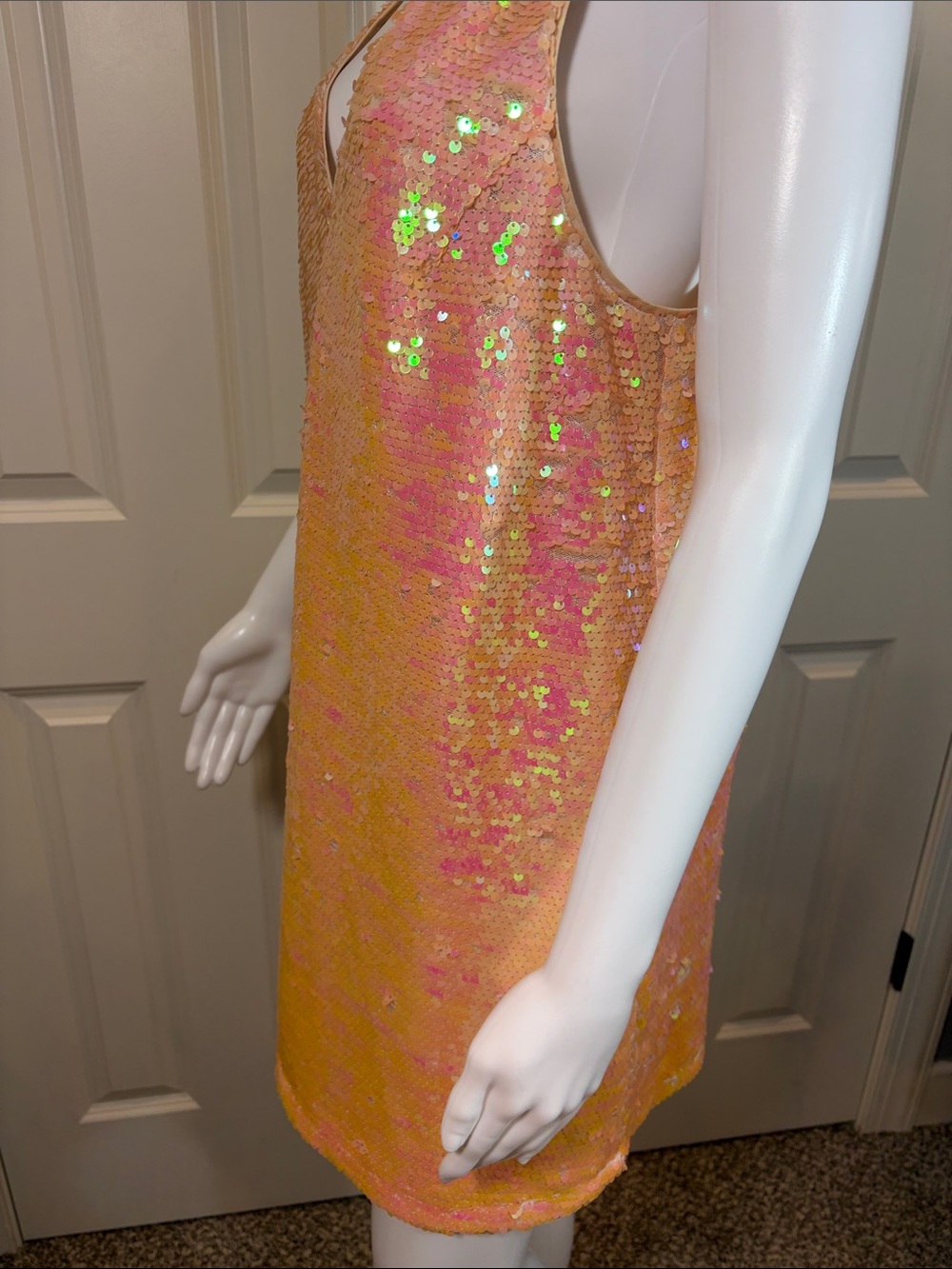 Buddy Love Peach Sequin Mini Dress - Picture 5 of 6
